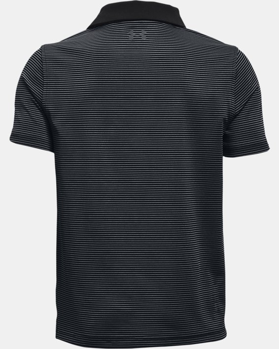 男童UA Performance Stripe Polo衫, Black, pdpMainDesktop image number 1